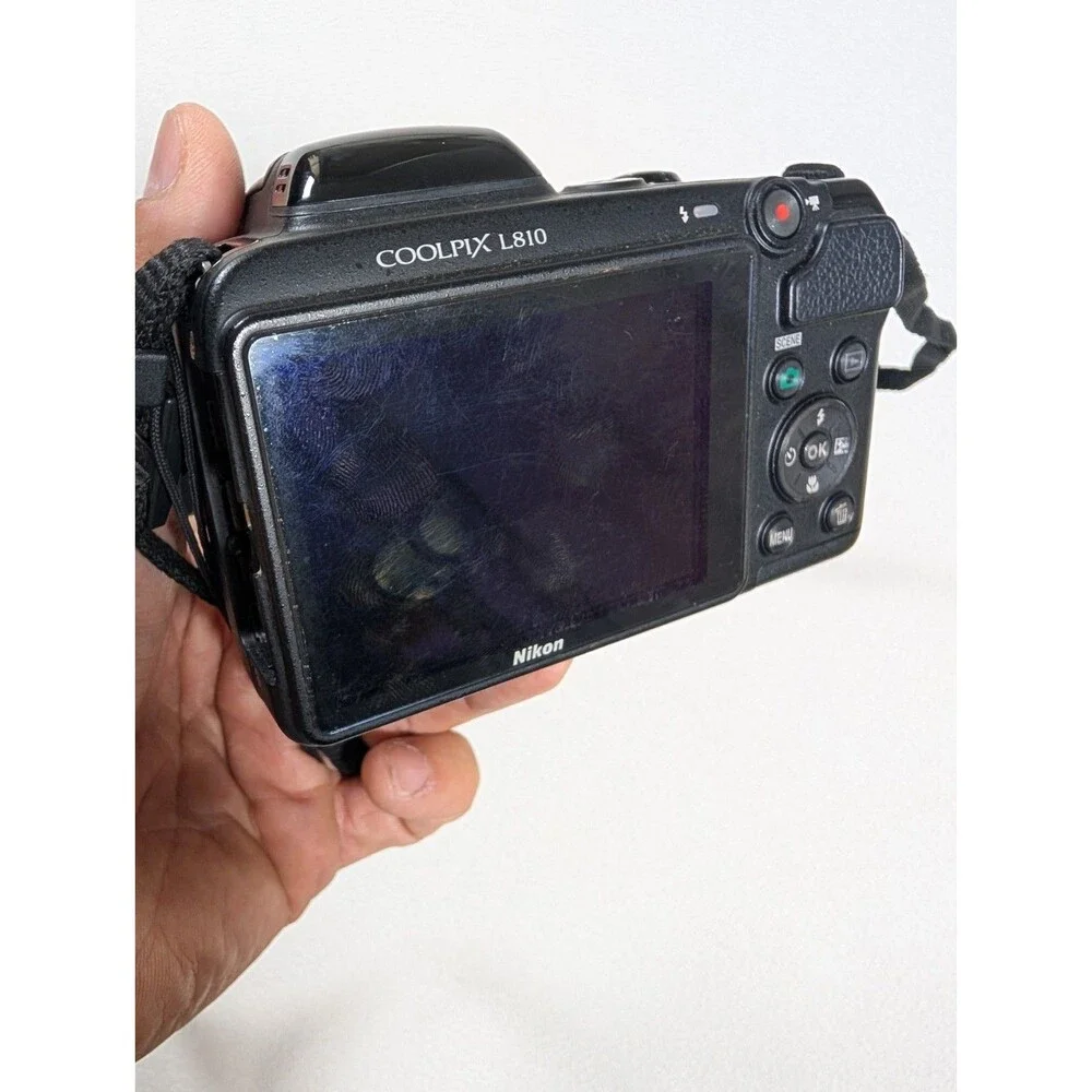 Nikon Coolpix L810 Digital Camera 16.1MP 26x Zoom Black Tested Working